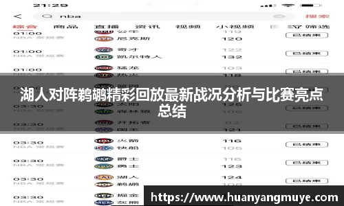 湖人对阵鹈鹕精彩回放最新战况分析与比赛亮点总结